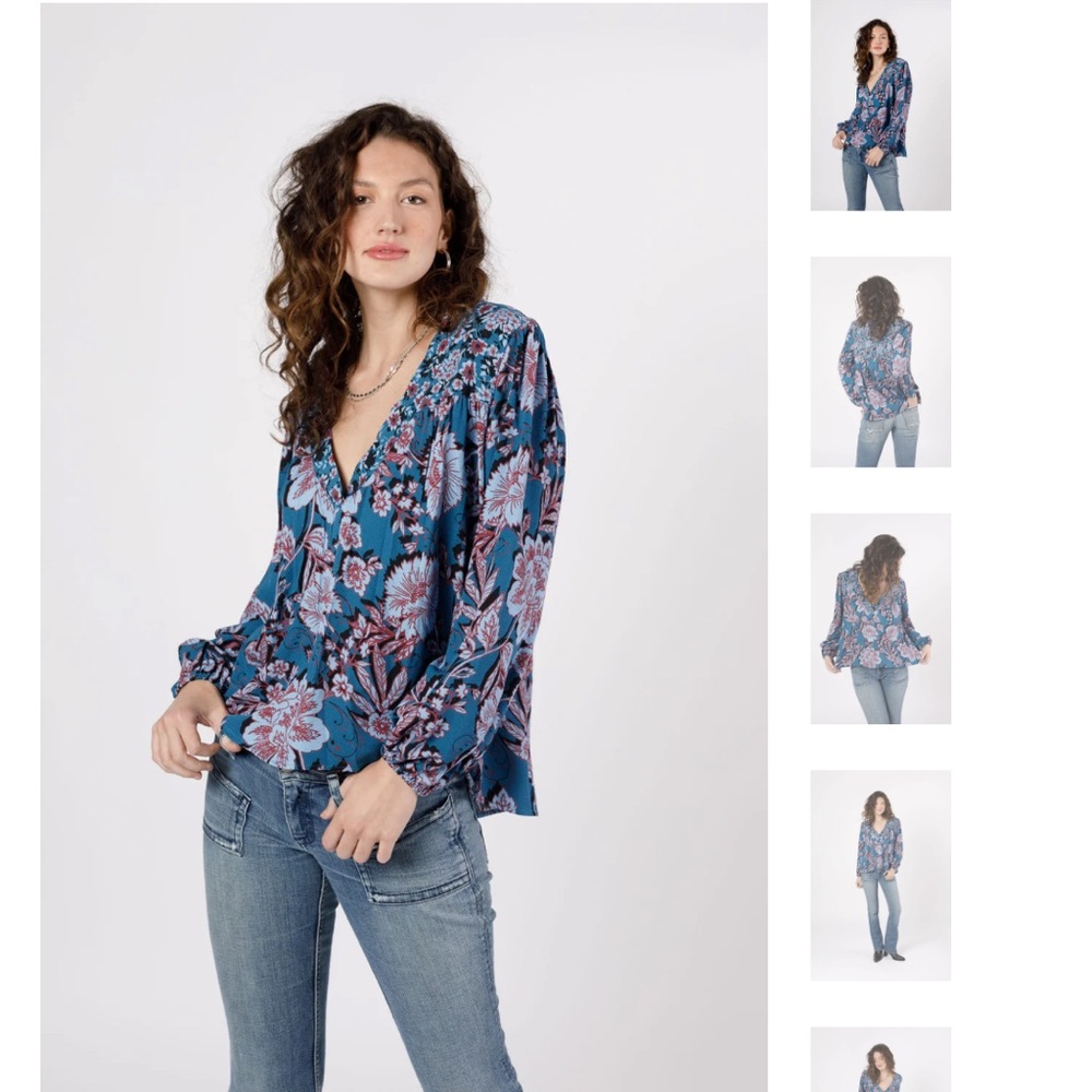 Band of the free mixed print long sleeve top
